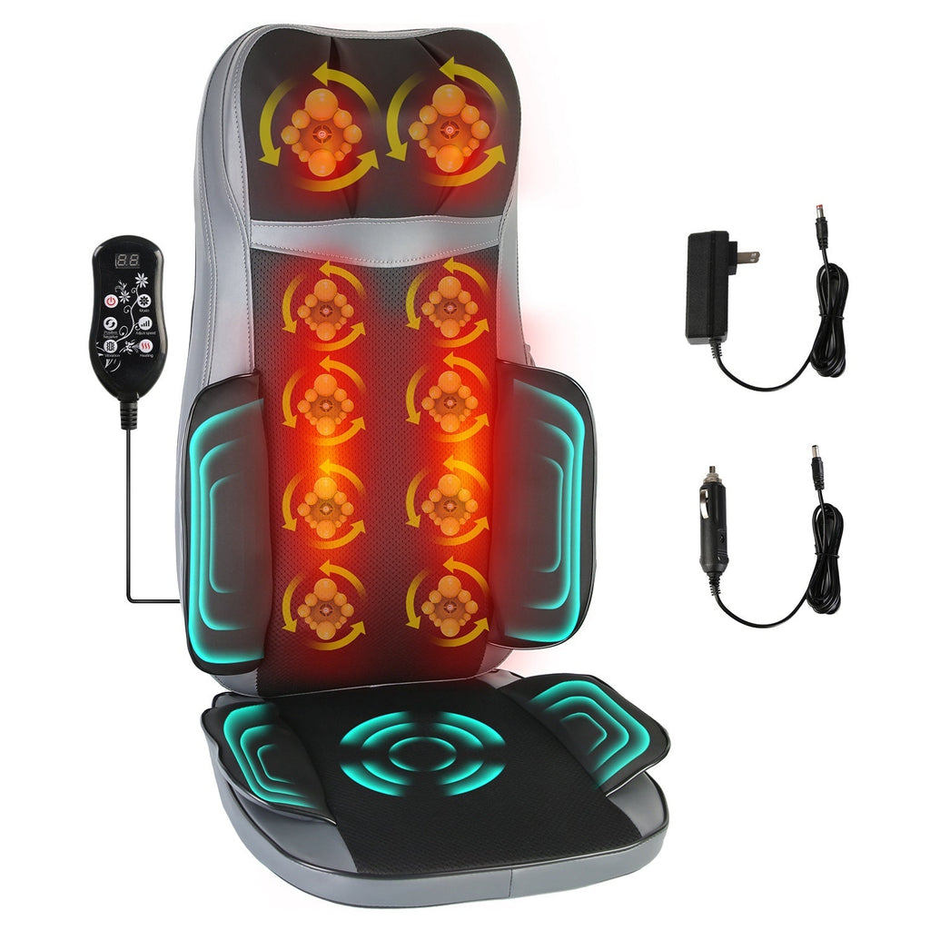 Shiatsu Neck Back Massager With Heat Full Body 3D Kneading Massage Chair Pad Multifunctional Massage Pad for Home Car Driver Seat