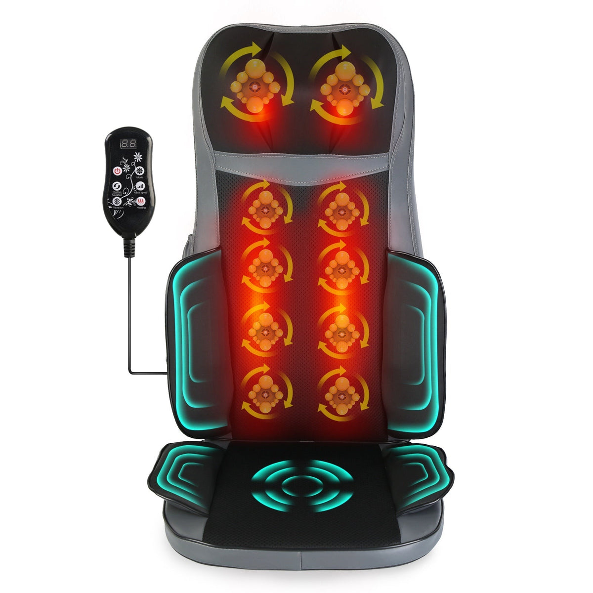 Shiatsu Neck Back Massager With Heat Full Body 3D Kneading Massage Chair Pad Multifunctional Massage Pad for Home Car Driver Seat