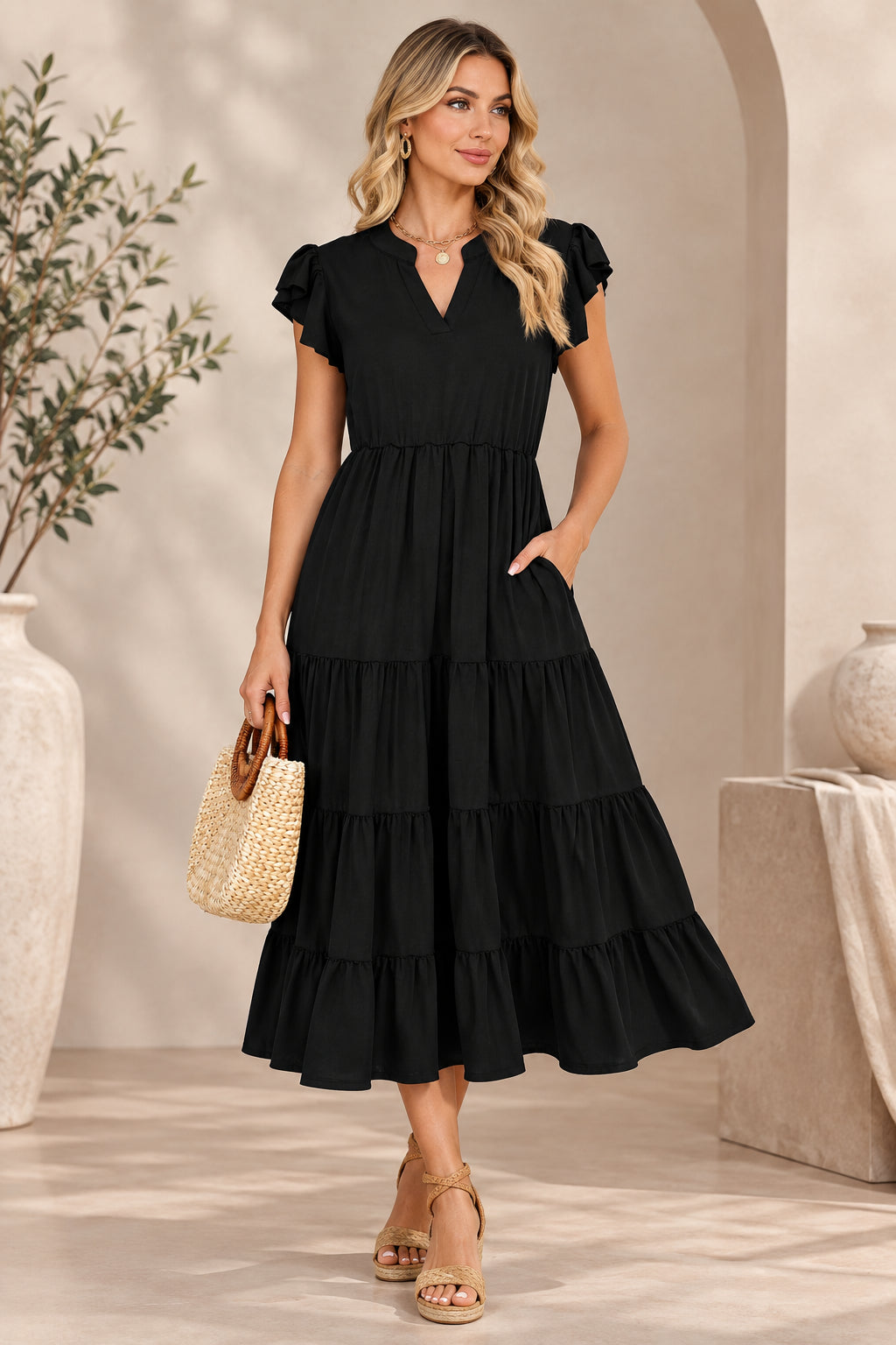Women's V-neck  Breathable Casual Fairy Dress