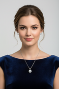 3CTW Moissanite Stud Earrings & Pendant Necklace Set in 14K White Gold Overlay