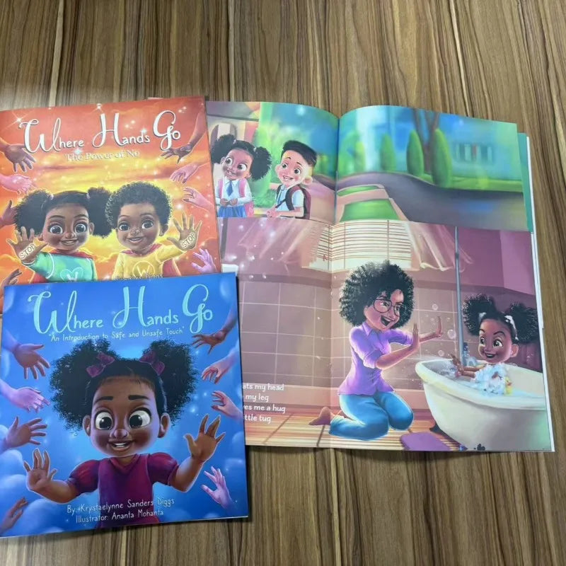 4 books in 1 set Children's English books where hands go baby education books