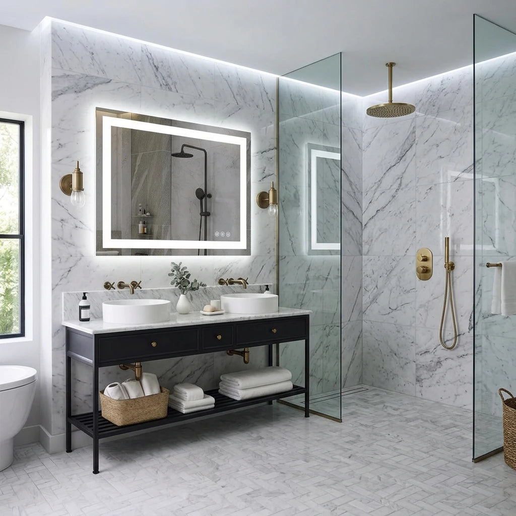 36"x 24"LED Bathroom Vanity Mirror for Wall Memory Function Tempered Glass with Front Light and Backlit Bathroom/Bedroom Home Decor