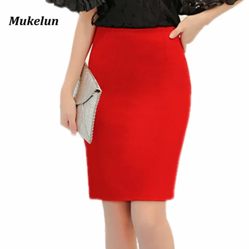 Women Classy Business High Waist Slim Pencil Skirt
