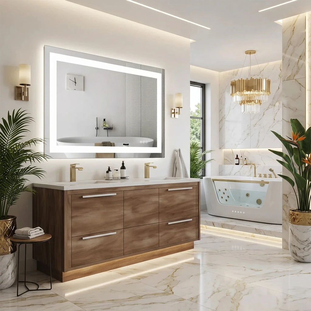 36"x 24"LED Bathroom Vanity Mirror for Wall Memory Function Tempered Glass with Front Light and Backlit Bathroom/Bedroom Home Decor