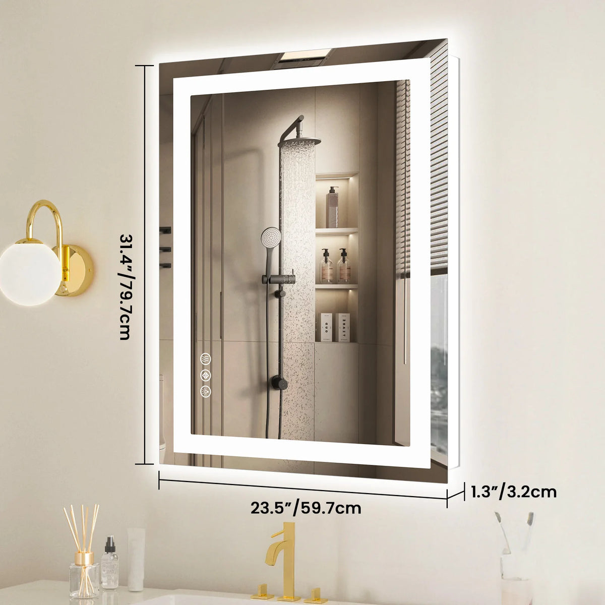 36"x 24"LED Bathroom Vanity Mirror for Wall Memory Function Tempered Glass with Front Light and Backlit Bathroom/Bedroom Home Decor