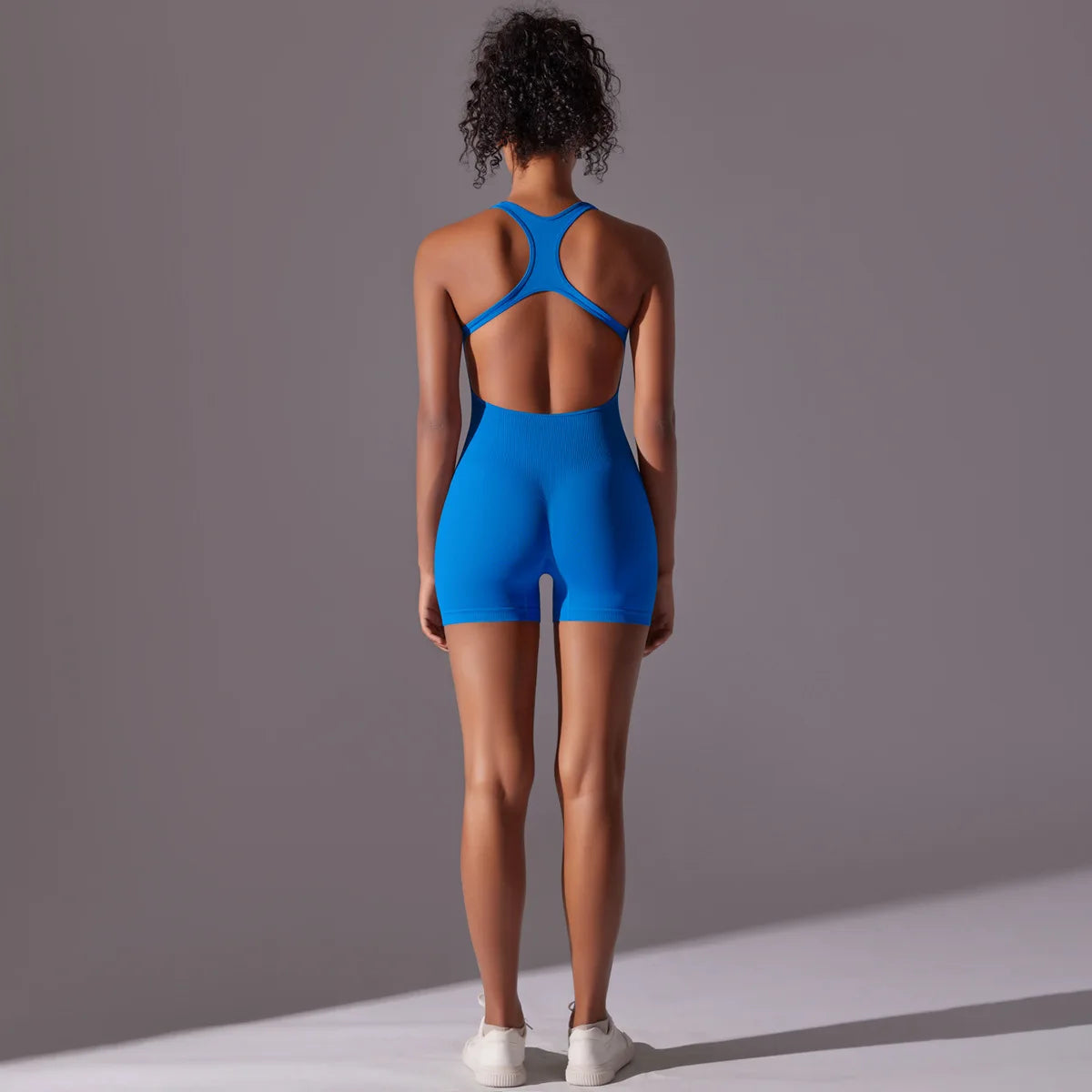 Women's V-NECK Backless Open Back Jumpsuit Workout Gym Romper