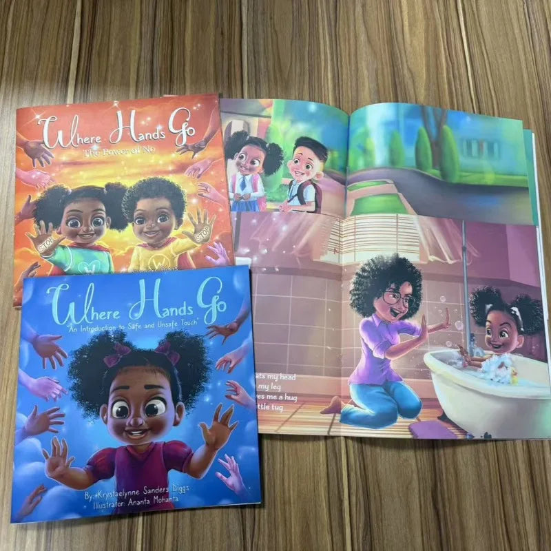 4 books in 1 set Children's English books where hands go baby education books