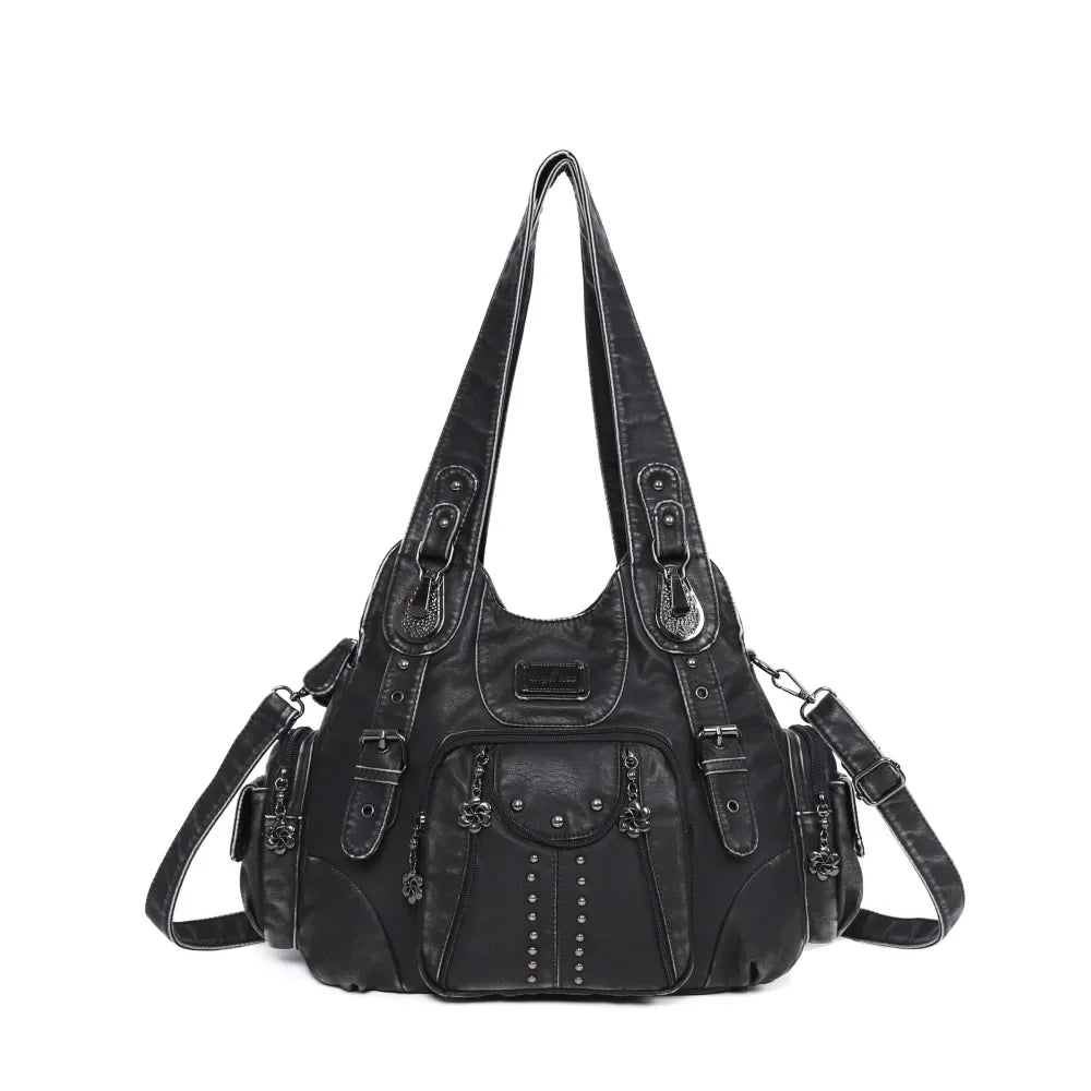 Women Fashion Versatile Handbags Large Shoulder Bags PU Satchel Shoulder Purse Bag