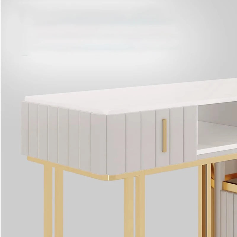 Marble Nail Tables Modern Design  Manicure Tables Storage Movable Business Furniture