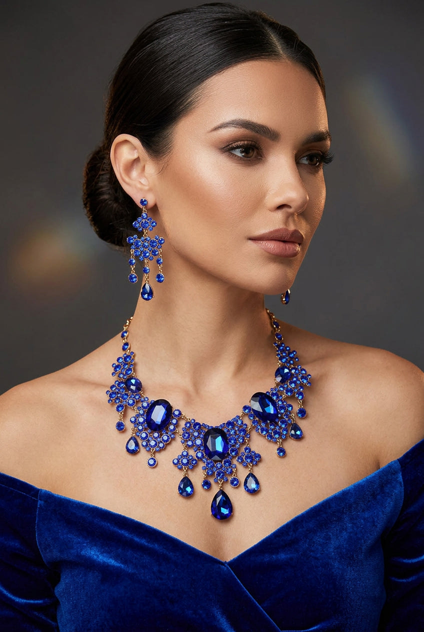 Women's Elegant Luxury Baroque Exquisite Necklace & Earrings Fashion Jewelry Set
