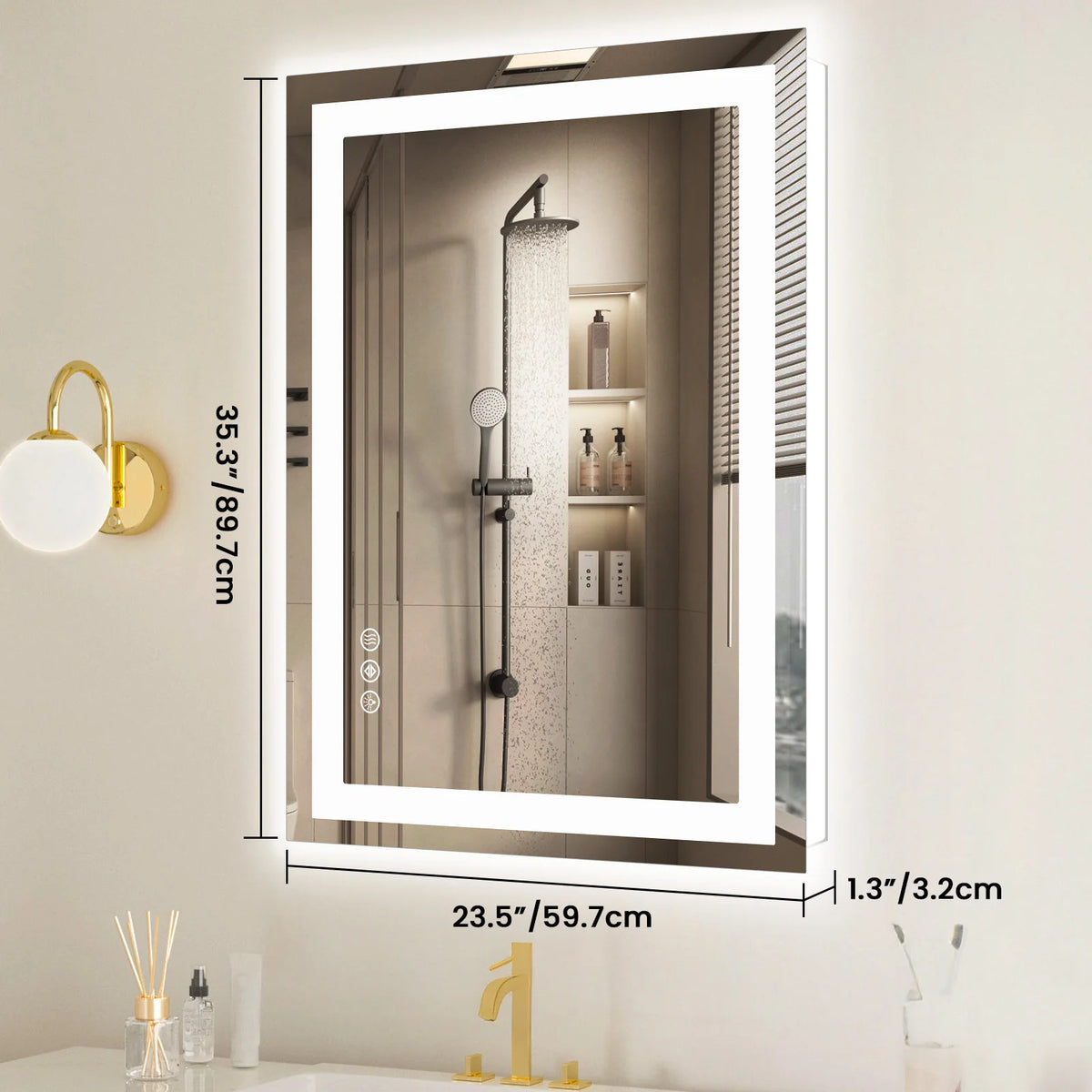 36"x 24"LED Bathroom Vanity Mirror for Wall Memory Function Tempered Glass with Front Light and Backlit Bathroom/Bedroom Home Decor