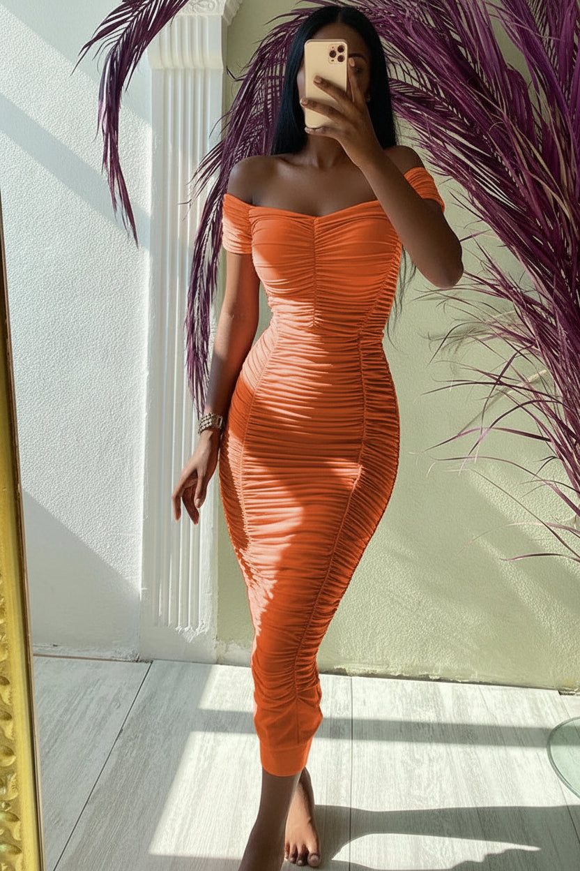 Women Midi Bodycon Dress Elegant Sexy