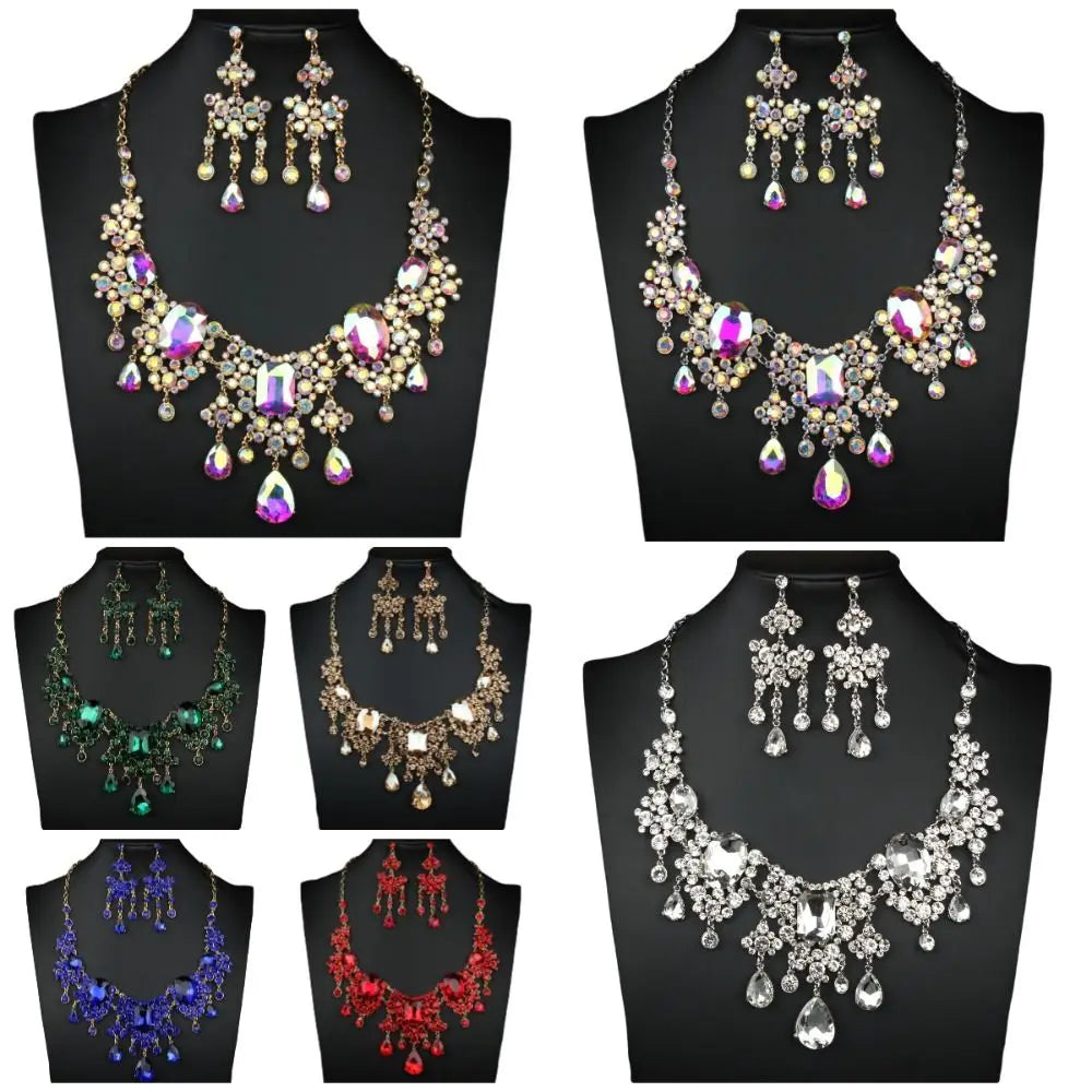 Women's Elegant Luxury Baroque Exquisite Necklace & Earrings Fashion Jewelry Set