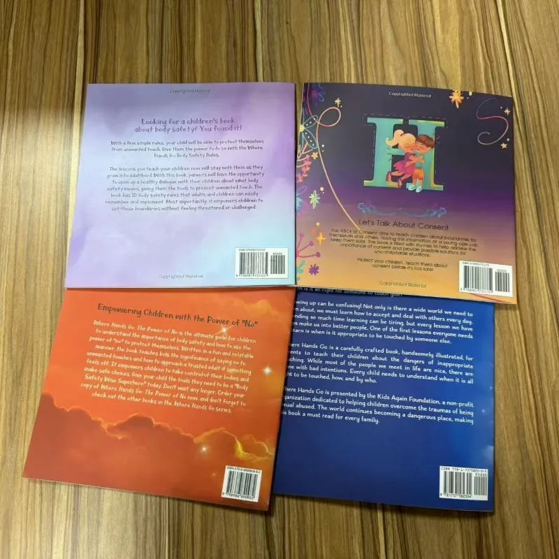 4 books in 1 set Children's English books where hands go baby education books