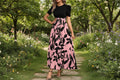 Women Classy Elegant  A-line Lace-up Slim Fit Waist Ruffle Hem Dress