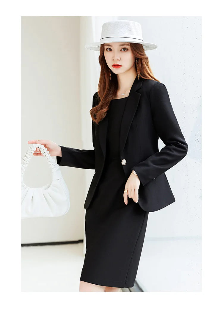 Women's Elegant Blazer Business Professional Two Piece Suit Business Work Office