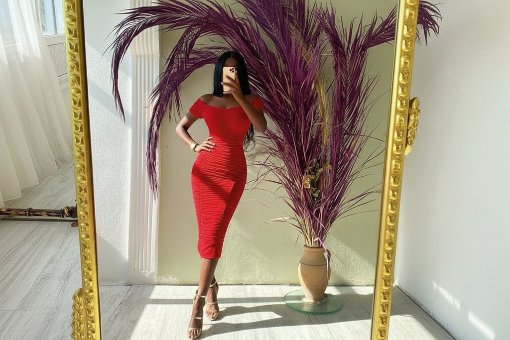 Women Midi Bodycon Dress Elegant Sexy