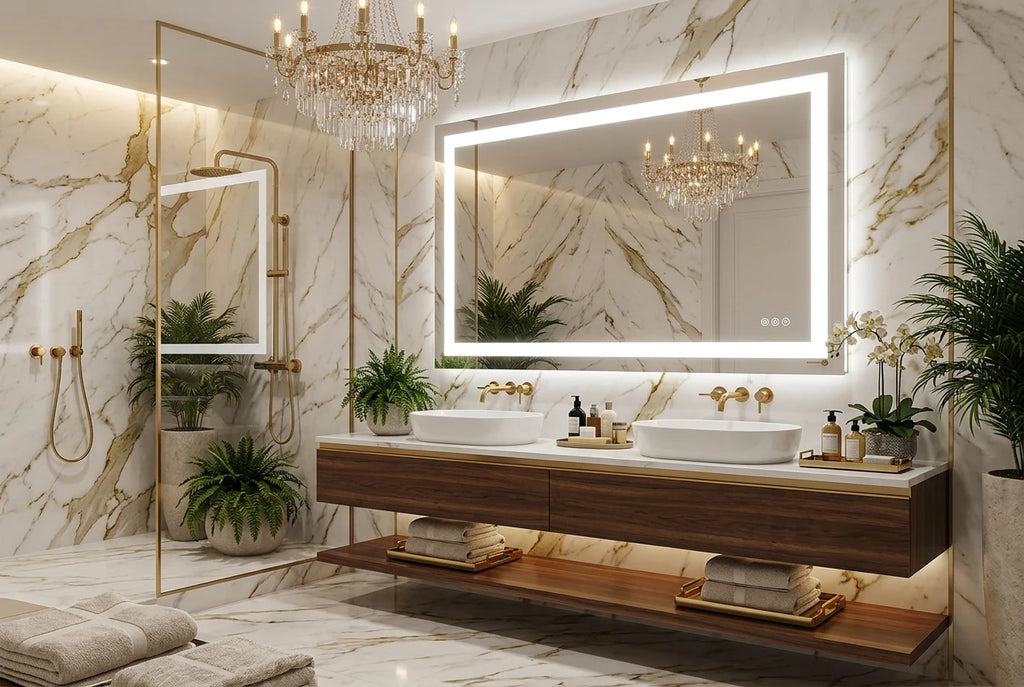 36"x 24"LED Bathroom Vanity Mirror for Wall Memory Function Tempered Glass with Front Light and Backlit Bathroom/Bedroom Home Decor