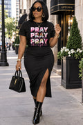 Women's "Pray On It Pray Over It Pray Through It" Graphic T-shirt