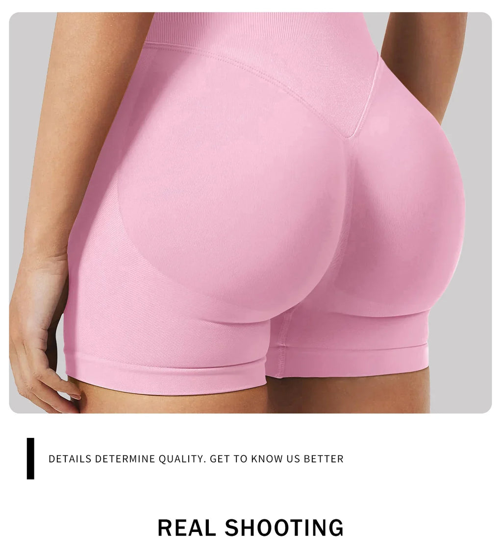 Women's Fitness High Stretch Seamless Summer Shorts Gym Yoga Running