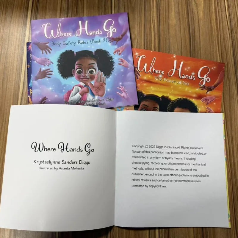 4 books in 1 set Children's English books where hands go baby education books