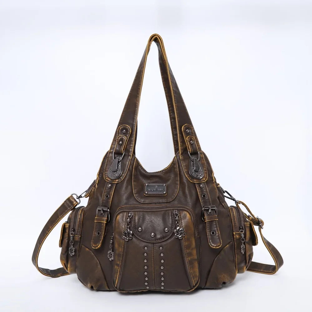 Women Fashion Versatile Handbags Large Shoulder Bags PU Satchel Shoulder Purse Bag