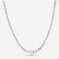 15 CTW Created Moissanite Graduated 14K Over Brass  Tennis Necklace - G-H Color, SI Clarity